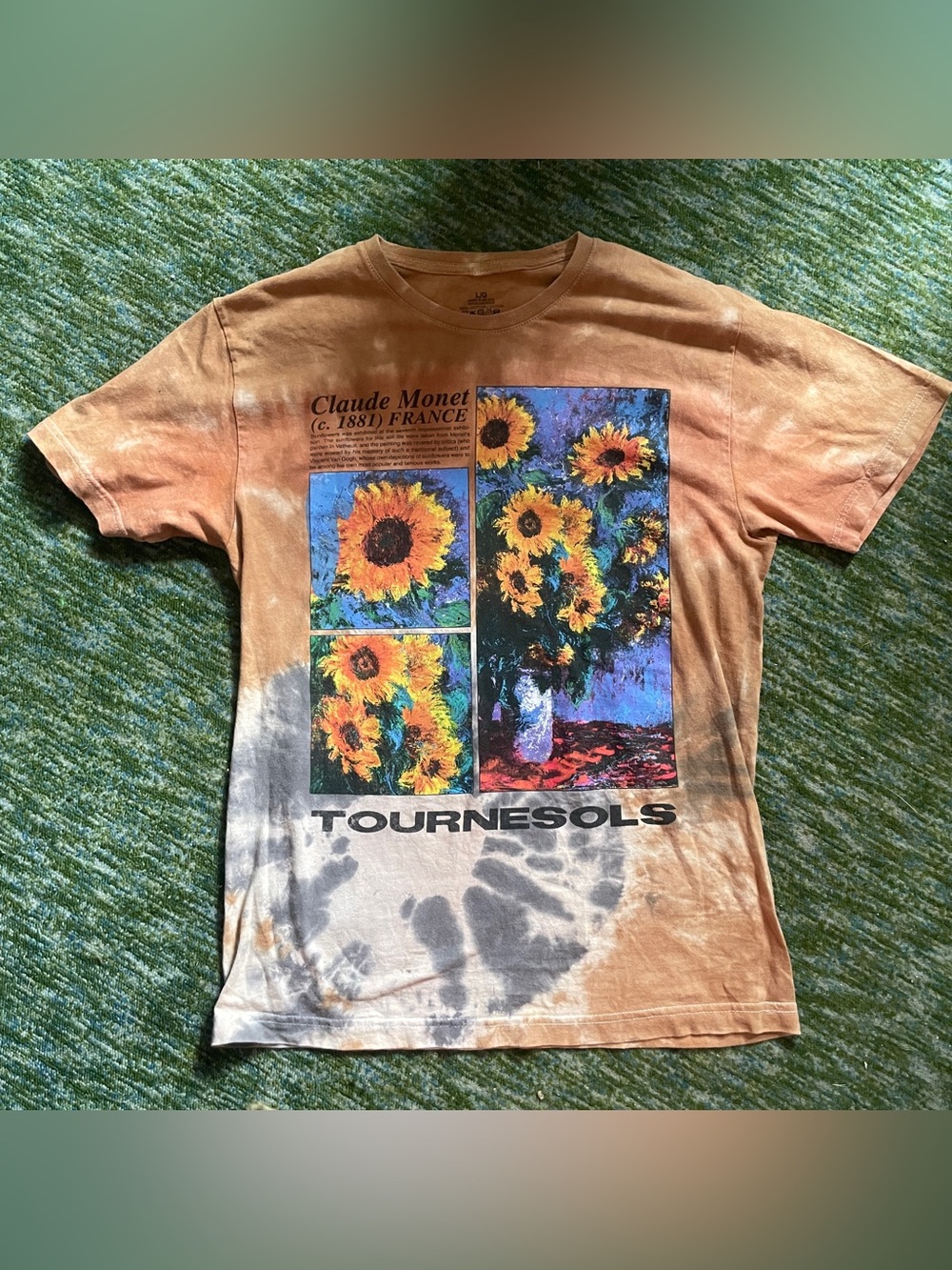 Claude Monet Sunflower Tie Die Slim Fit Tee